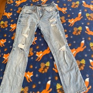 Womens Juniors Aeropostale Jeans Ankle Straight 2 Distressed